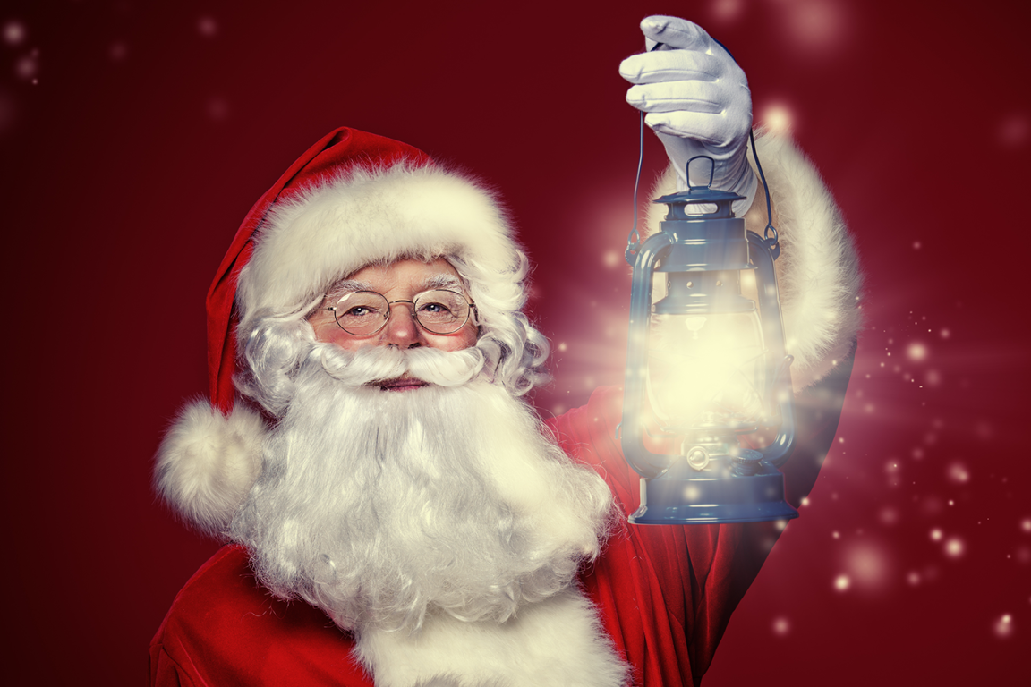 Samichlaus, Santa Claus, Sankt Nikolaus mit Laterne